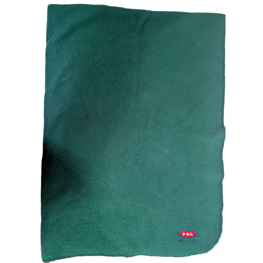 Polo Ralph Lauren Green Fleece Throw Blanket Vintage
